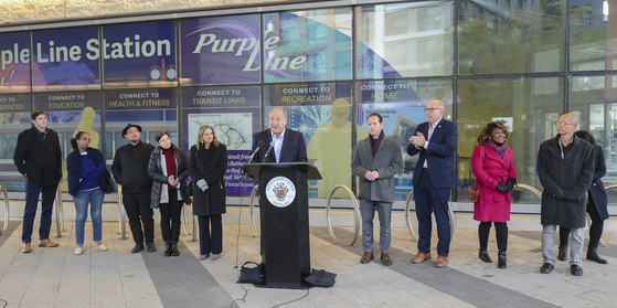 photo from the purple line press event