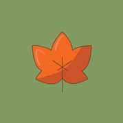 Clip art of a red leaf