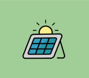 Clip art of a solar panel and a sun 
