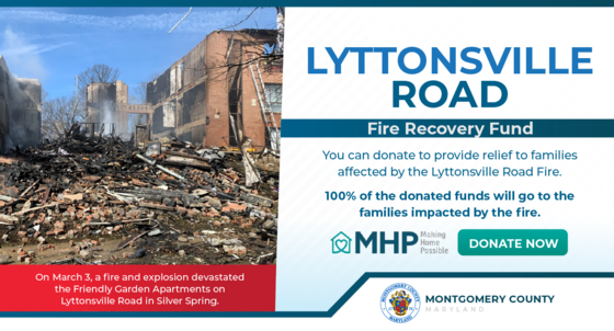 County Working to Help Families Affected by Lyttonsville Road Explosion and Fire