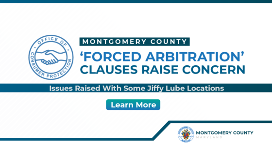 Office of Consumer Protection Warns Residents to be Aware of ‘Forced Arbitration’ Clauses After Issues Raised with Some Jiffy Lube Locations