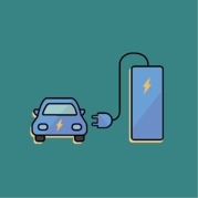 icon of EV at a charging station