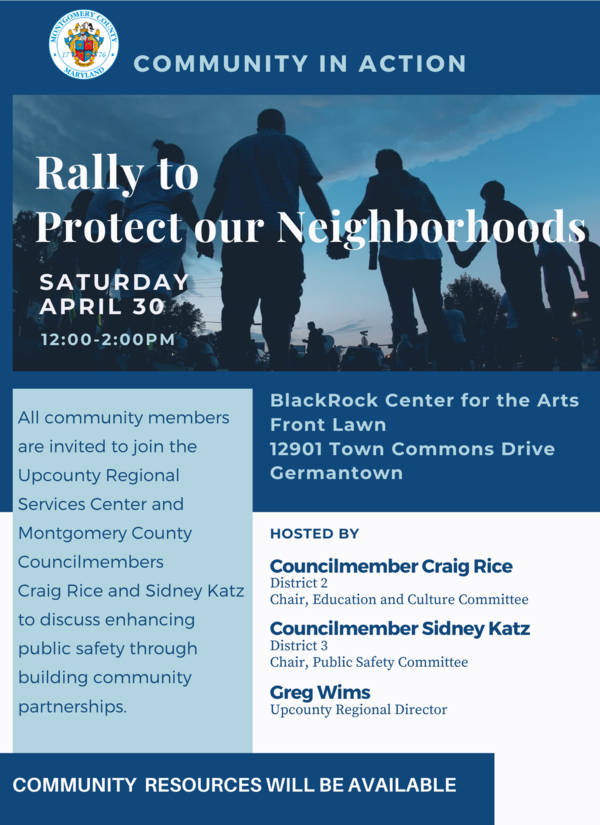 “Rally to Protect our Neighborhoods” on April 30