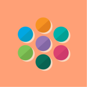 Climate Action Plan logo of colorful circles with an orange background