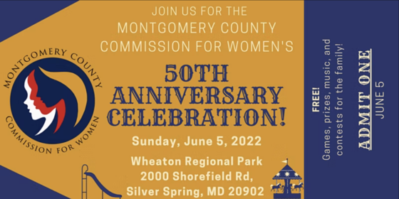 Commission for Women Invites Residents to Its 50th Anniversary Picnic Celebration on Sunday, June 5, at Wheaton Regional Park 