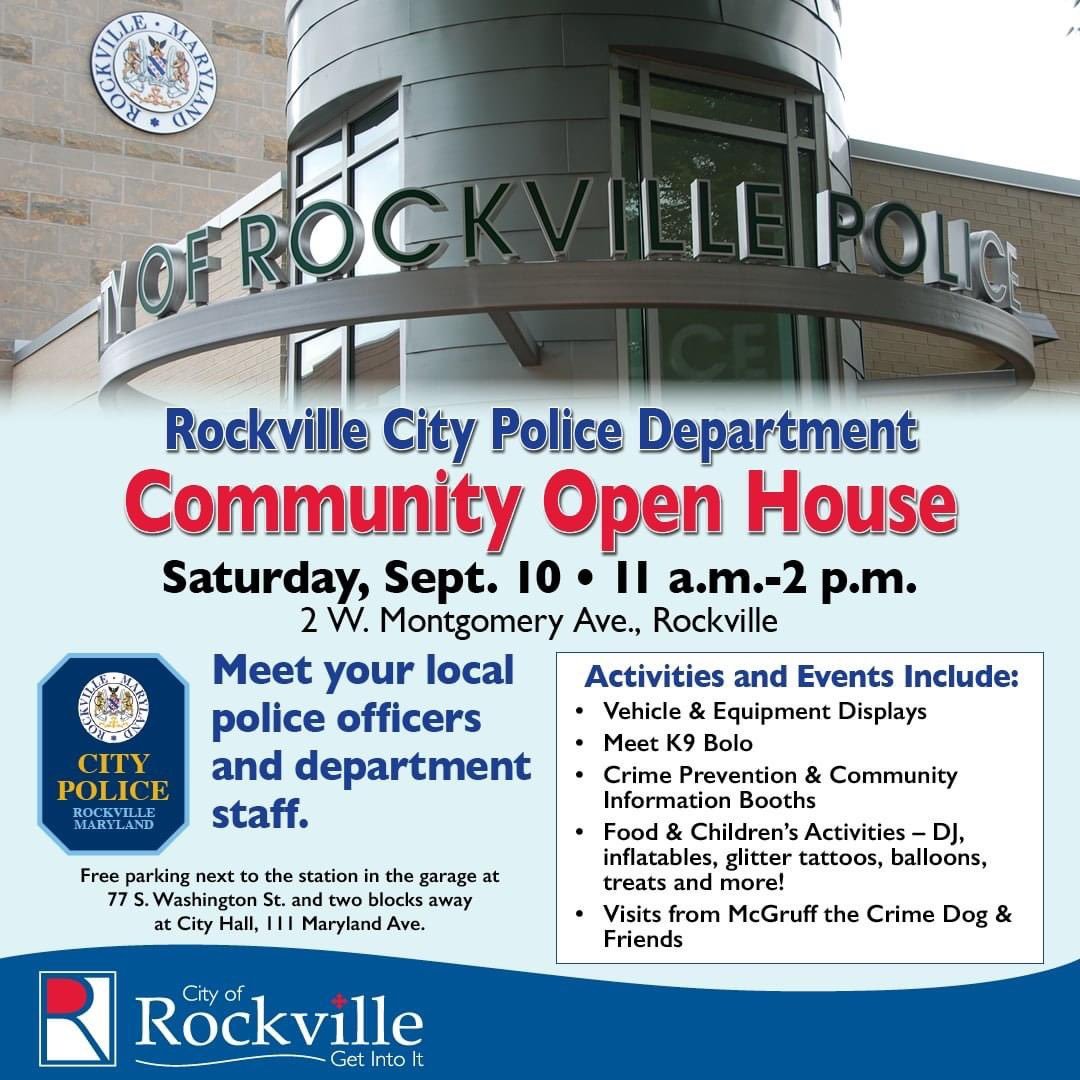 Rockville City Police to Host Community Open House on Saturday, Sept. 10 