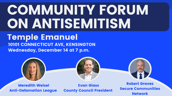 Infographic about the community forum on antisemitism