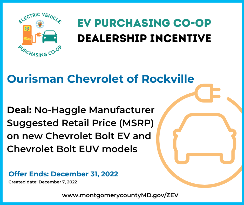 County Launches Maryland’s First ‘EV Purchasing Co-op Dealership Incentive Program’ to Share Information and Reduce Cost of Buying Electric Vehicles 