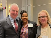 Sen. Van Hollen, Arlee Wallace of AAHP, and Sharon Strauss of CAA