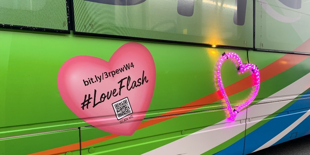 Ride On Flash Buses Decorated for February  