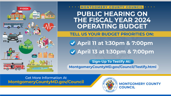 FY24 Operating Budget public hearings infographic