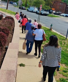 Senior citizens on a walk