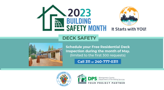 Department of Permitting Services to Provide Free Deck Inspections During Building Safety Month in May  