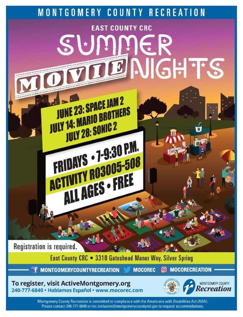 Flyer for Summer Movie Nights.