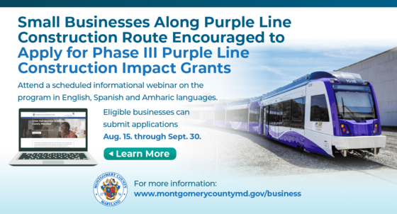 Small Businesses Along Purple Line Construction Route Encouraged to Apply for Phase III Purple Line Construction Impact Grants 