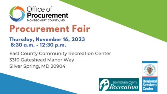 Annual ‘Procurement Fair’ on Thursday, Nov. 16, in Silver Spring Will Provide Details on Upcoming Business Opportunities with County Government