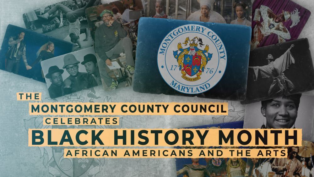 Black History Month graphic for the Montgomery County Council Commemoration