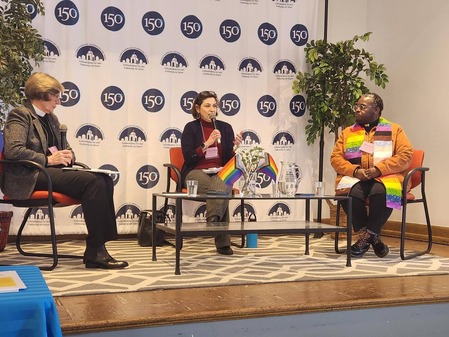 Picture of CVP Stewart, Rev. Ali, and Rev. Derse on the event's panel.