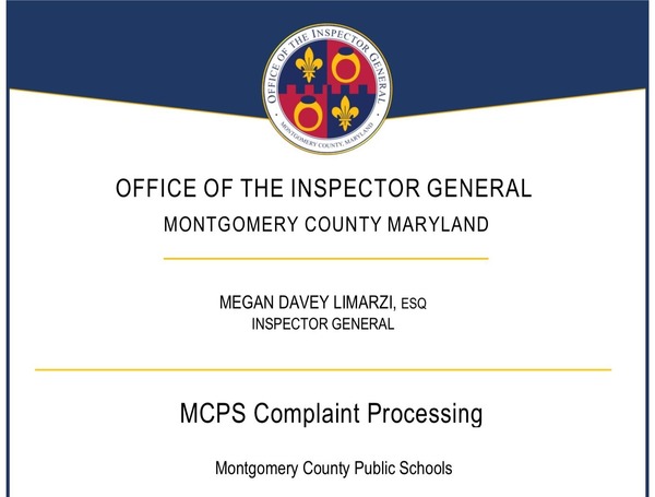 Office of the Inspector General report on MCPS Complaint Processing
