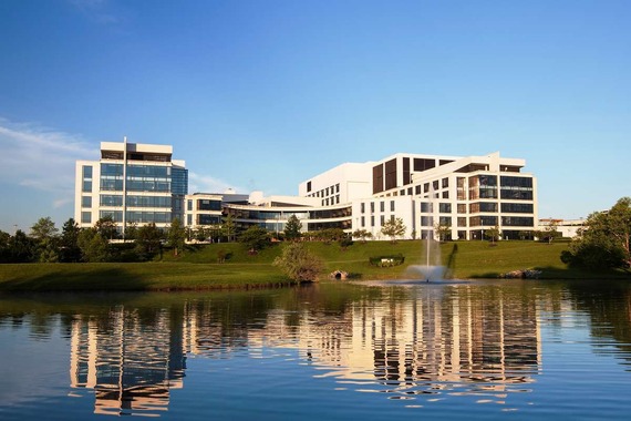 A photograph of the AstraZeneca building in Gaithersburg