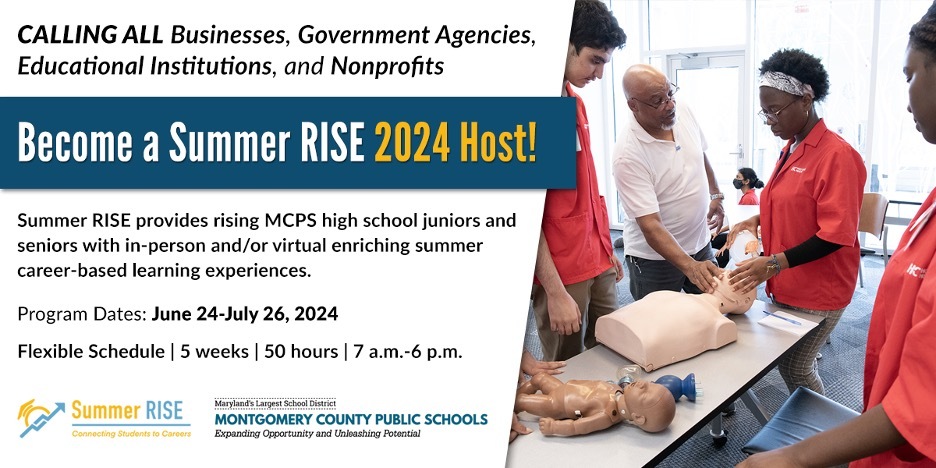 Montgomery County Public Schools Looking for Hosts for Summer Rise Program   