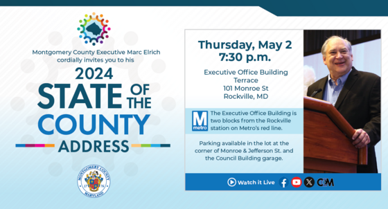 County Executive Marc Elrich to Deliver ‘State of the County’ Address in Rockville on Thursday, May 2 