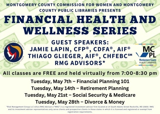 Free Financial Health and Wellness Seminars Will Be Offered Virtually by Commission for Women and County Libraries in May
