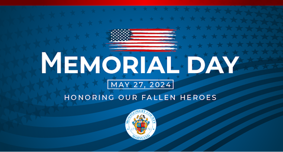 Holiday Schedule for Memorial Day on Monday, May 27 