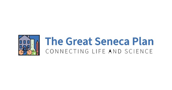 Graphic reads “The Great Seneca Plan: Connecting Life and Science”.