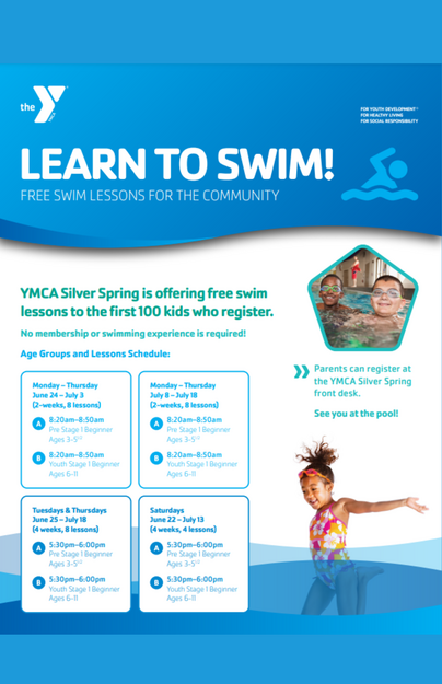 YMCA Free Swim Lessons Flyer