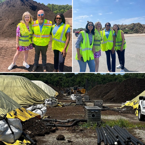 Councilmember Luedtke tours the Prince George's County organics composting facility. 