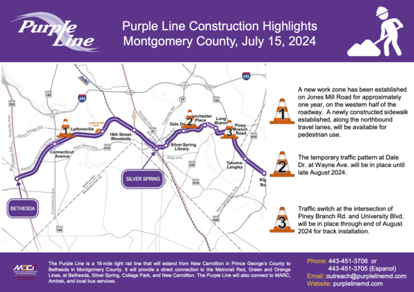 Purple Line summer update map Jul 18