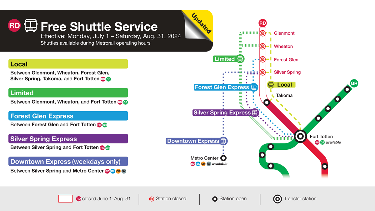 Red Line shutdown map