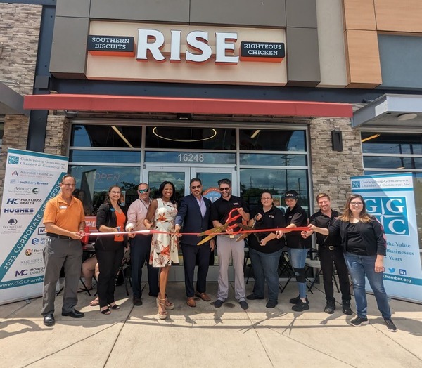 grand opening of Rise Southern Biscuits & Righteous Chicken in Gaithersburg last July. 