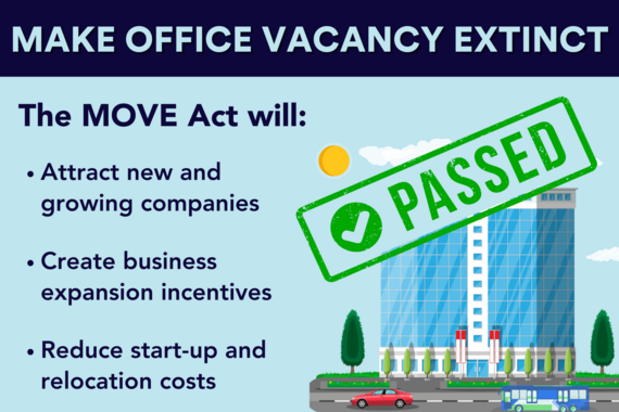 A graphic about the MOVE Act with a green stamp that says "passed" over it