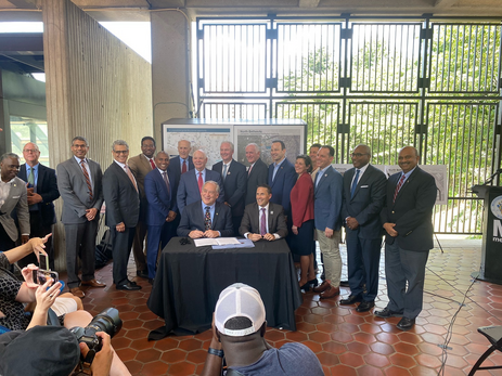 Regional leaders at the life sciences partnership announcement with WMATA