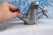 Faucet with water running