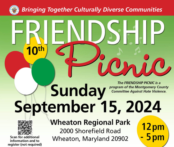 10th Annual Free ‘Friendship Picnic’ to Celebrate Diverse Cultures and Faiths on Sunday, Sept. 15, in Wheaton 