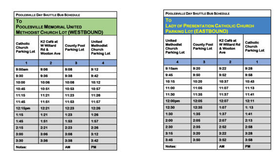 poolesville day shuttles updated
