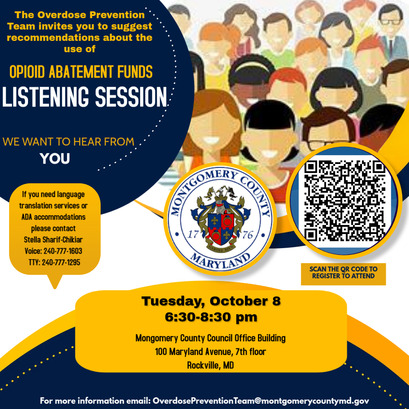 Opioid Abatement Funds Listening Session Flyer