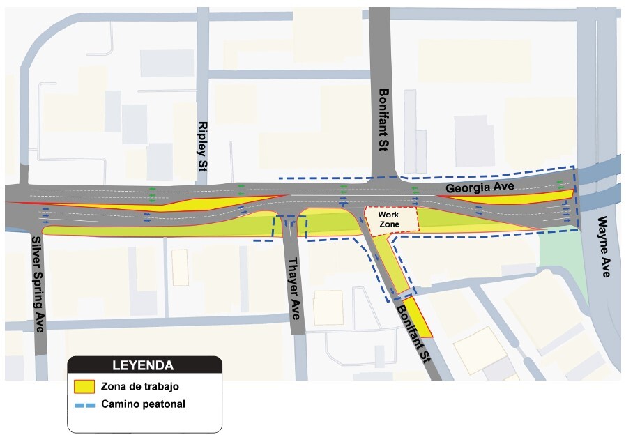 Purple line detour spanish