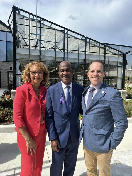 From left to right: Catherine Leggett, former County Executive Ike Leggett, and Councilmember Glass 