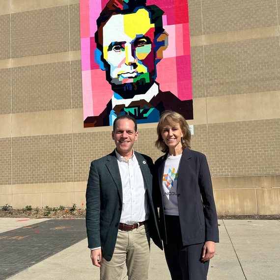 A photo of Councilmember Glass with Lincoln mayor Leirion Gaylor Baird