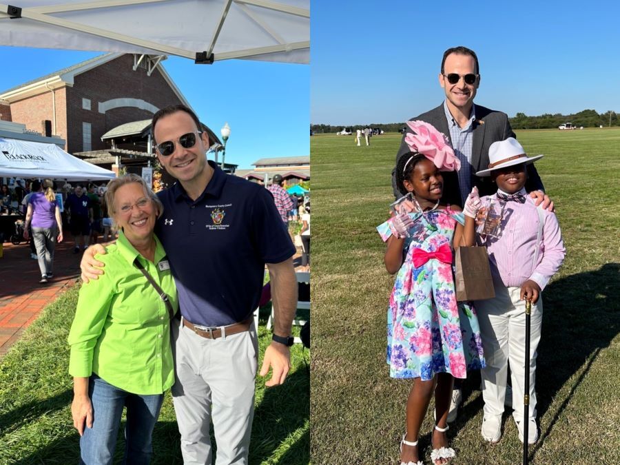 Left: Friedson and Balcombe at Oktoberfest. Right: CP Friedson with two “best dressed” children at the Habitat For Humanity Polo Classic Fundraiser.