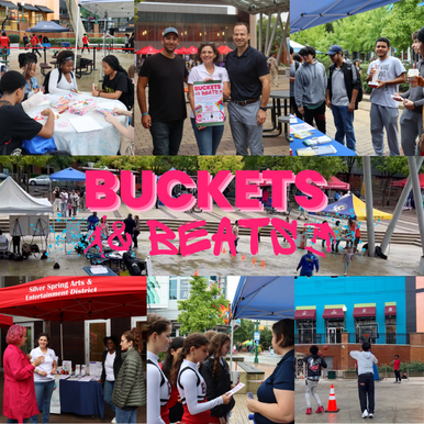 Collage of pictures from the Buckets & Beats 2024 event