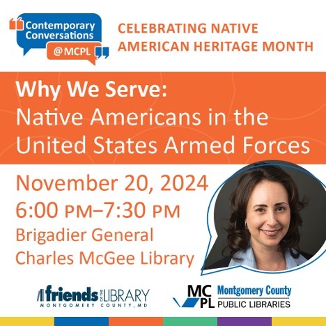 Libraries Celebrate Native American Heritage Month and Military Family Month in November with Free Event in Silver Spring 