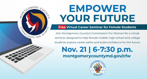 Commission for Women and Montgomery Women to Host Free Virtual Career Seminar for Female Students on Thursday, Nov. 21 