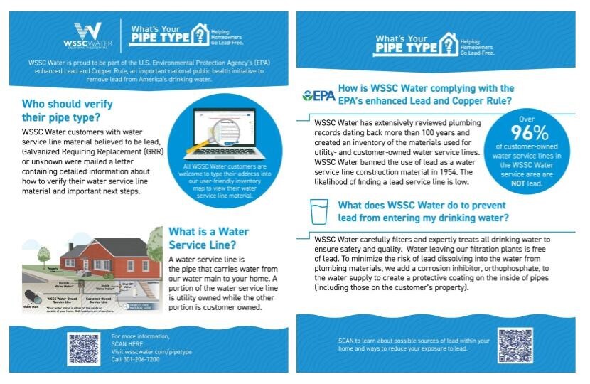 Information from WSSC on potential lead sources in a household