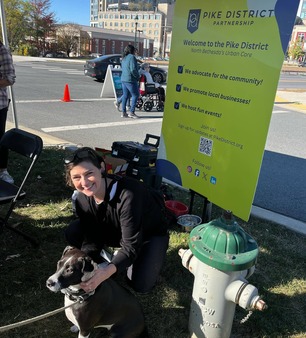 CVP Stewart with her dog Gracie at Barks, Brews, & BBQ