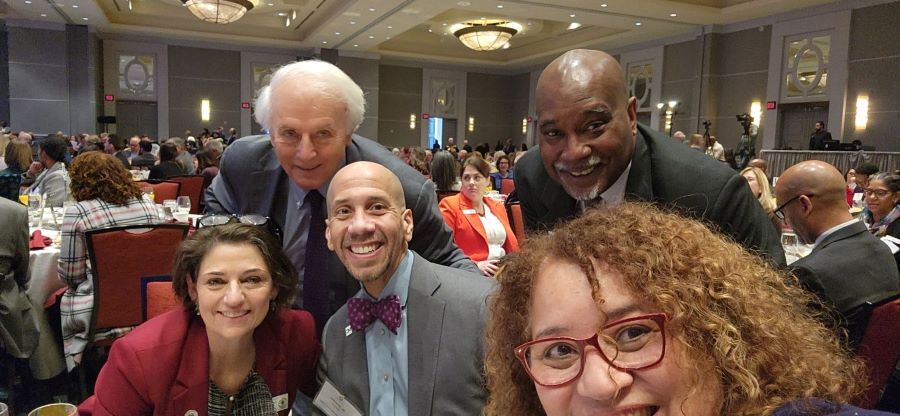 Council President Stewart, Dr. Williams and MC leaders pose for a selfie at Committee for Montgomery.